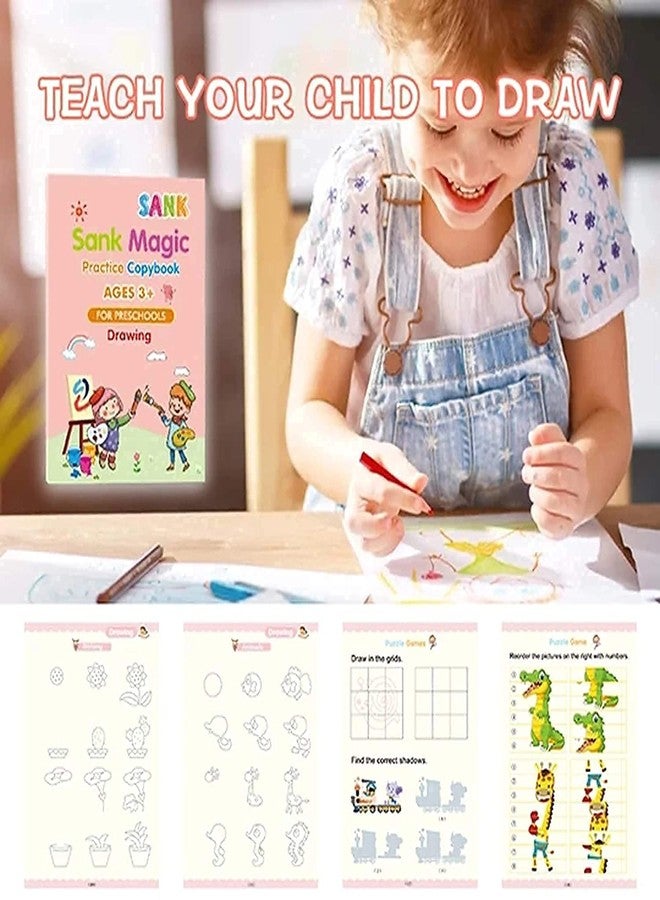 STOFFIER GARTEN 4 PCS Magic Book for Kids, Magic Practice Copybook for Kids, Reusable Magical Practice Copybook Kids, Tracing Book for Magical Letter Writing Book - Image 5